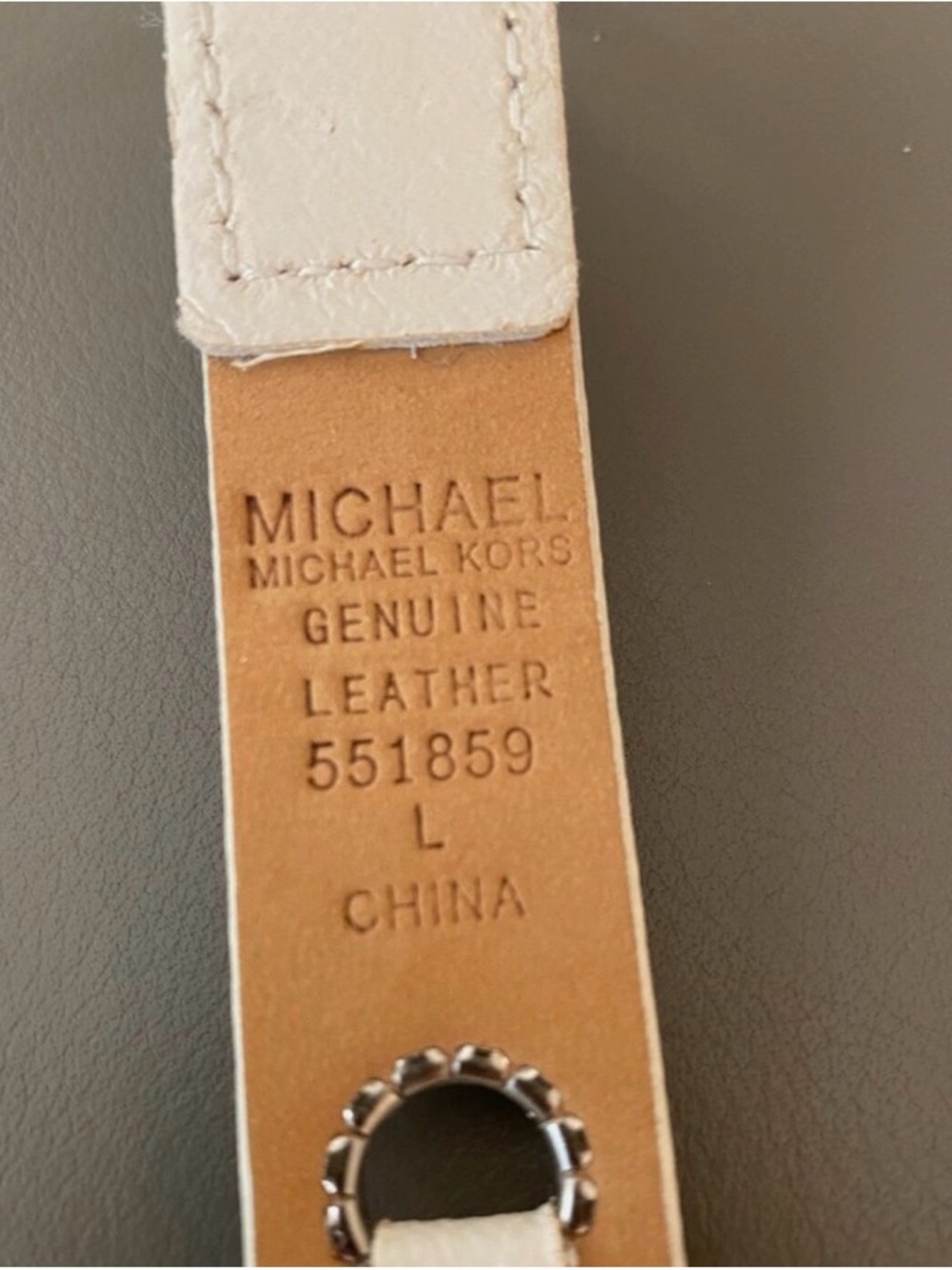 Michael Kors Leather Belt with Silver Grommets Hardware size Large - Picture 9 of 10